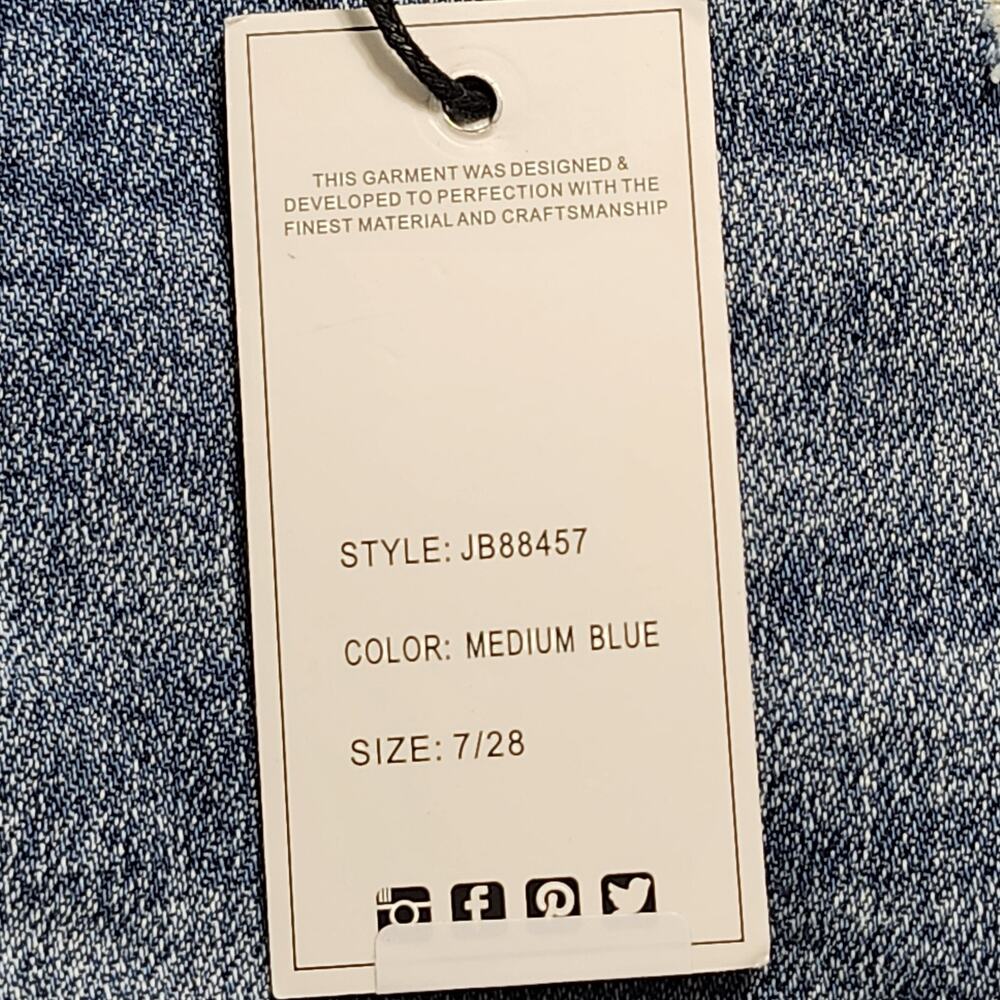 Judy Blue Jeans Womens Sz 7/28 High Waist Flare Fit Distressed Stretch Fray Cuff - Picture 8 of 16